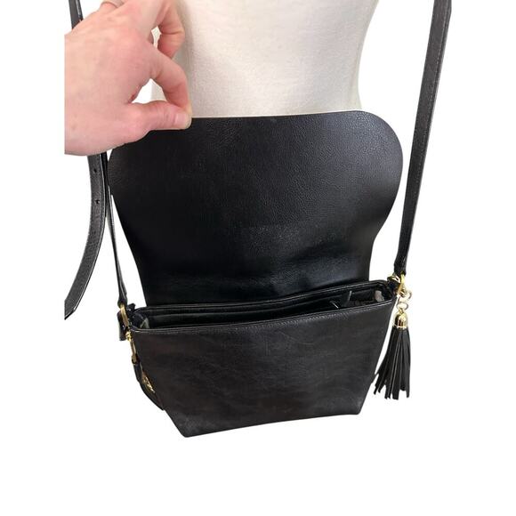 Fossil Maya Black Pebble Leather Small Flap Crossbody Bag Adjustable Strap Purse - Picture 9 of 16